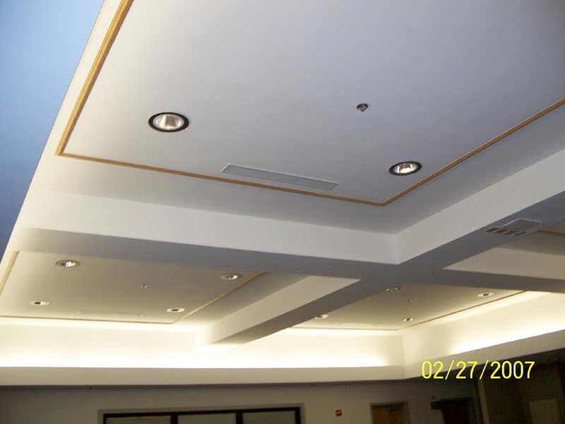 recessed ceiling with four pane design