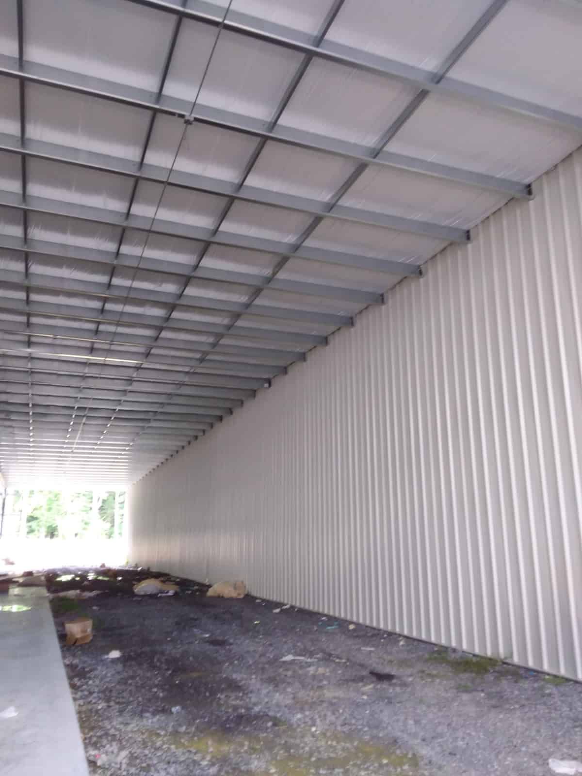 view through a metal tunnel