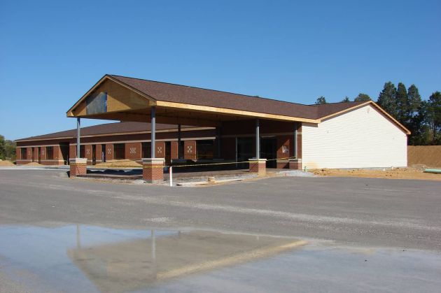 mostly complete school exterior under construction