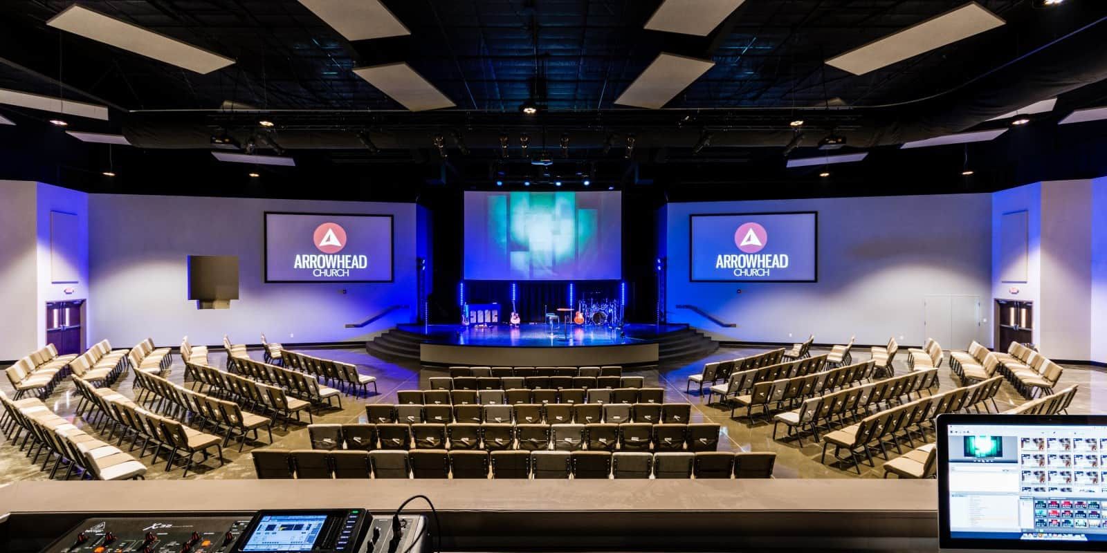 modern auditorium seen from control booth