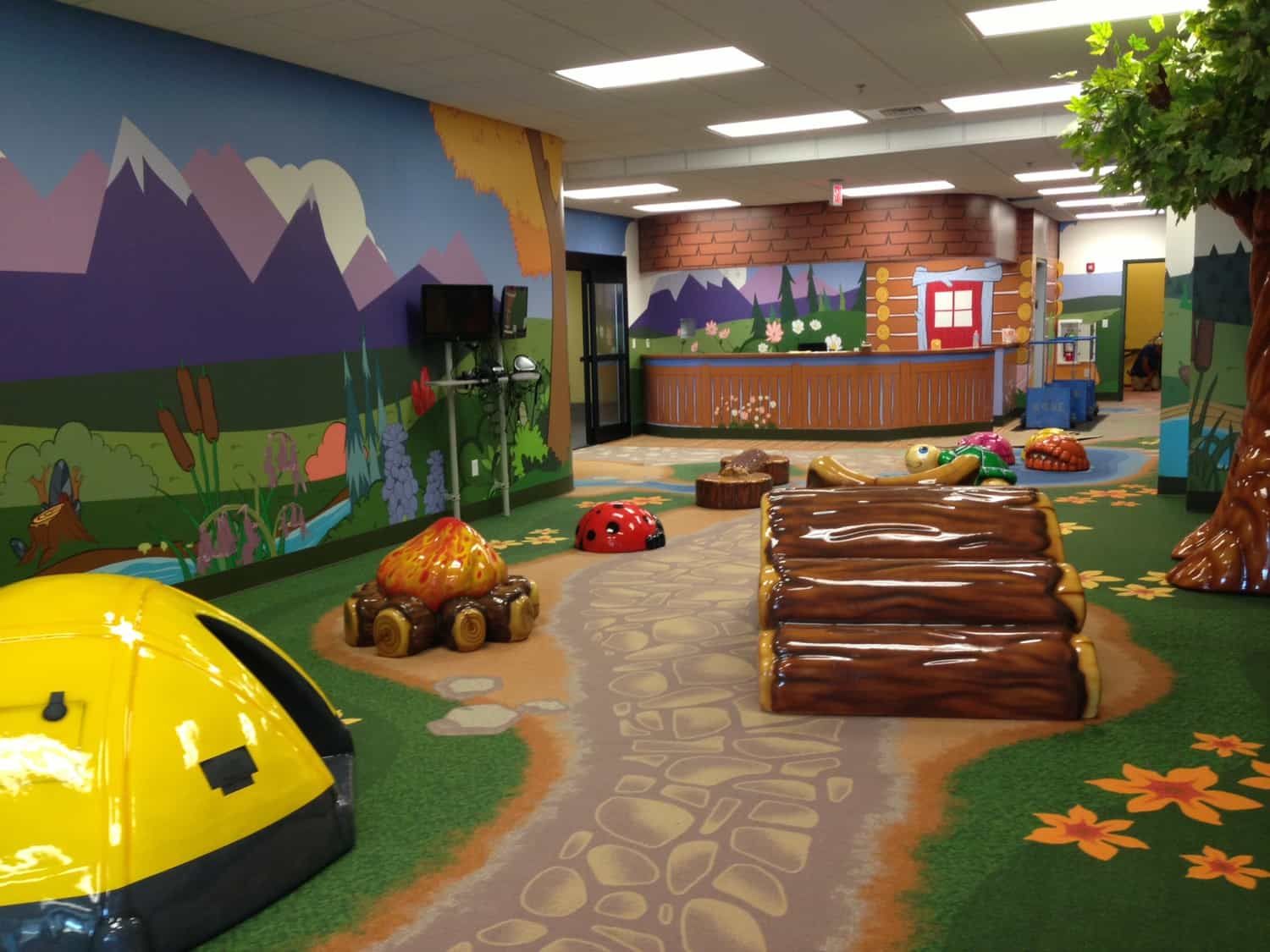 plastic forest children's play area