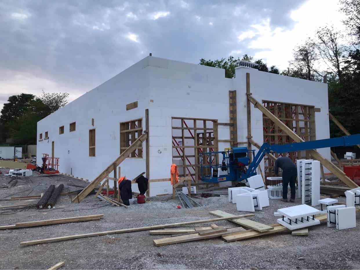 exterior construction progress